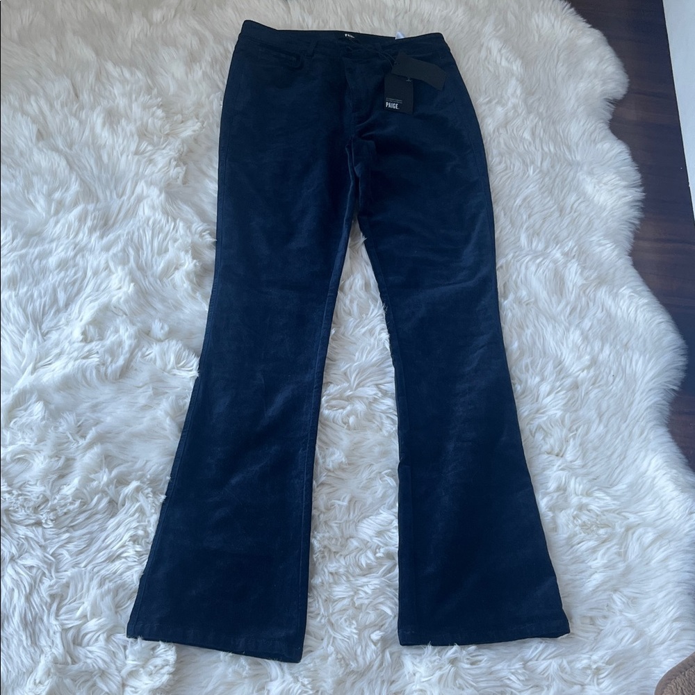 New PAIGE Derp Navy  Flare Women's Pants Jeans - Picture 8 of 15